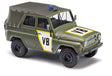 1972-2003 UAZ 469 Open-Roof SUV - Assembled -- Polizei Tschechoslowakei VB (green, white, yellow, German Lettering)