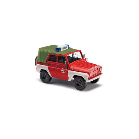 1972-2003 UAZ 469 Open-Roof SUV - Assembled -- Ebersbrunn, Germany, Fire Department (red, white, green, German Lettering)