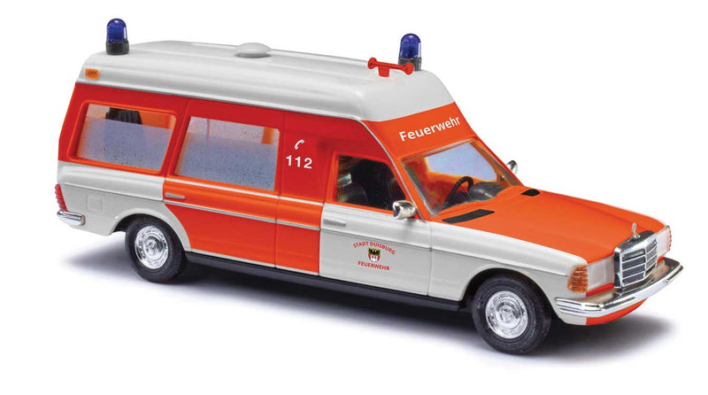 1977 Mercedes-Benz VF 123 High-Roof Station Wagon Hearse - Assembled -- Duisberg, Germany, Fire Department (red, white, German Lettering)