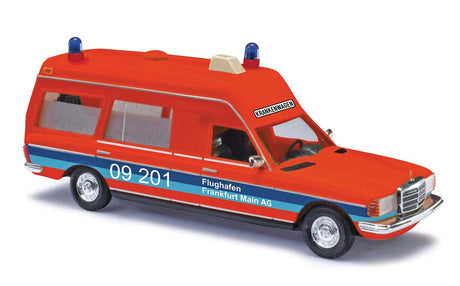 1977 Mercedes-Benz VF 123 High-Roof Station Wagon Ambulance - Assembled -- Frankfort, Germany, Airport (red, blue, German Lettering)