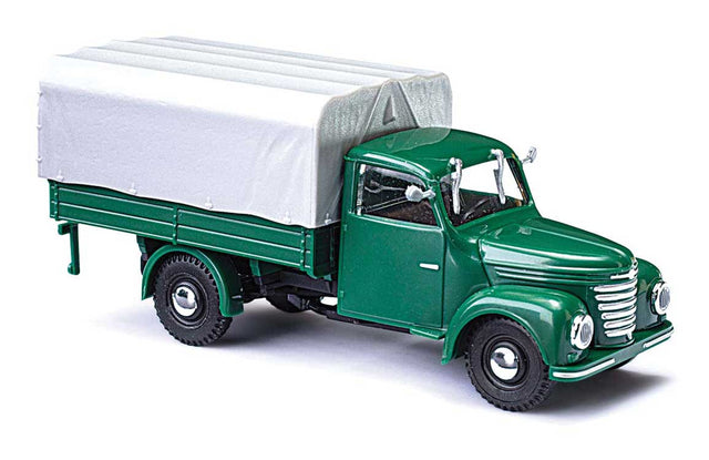 1957 Framo V901-2 Low-Side Truck with Tarp Cover - Assembled -- Green