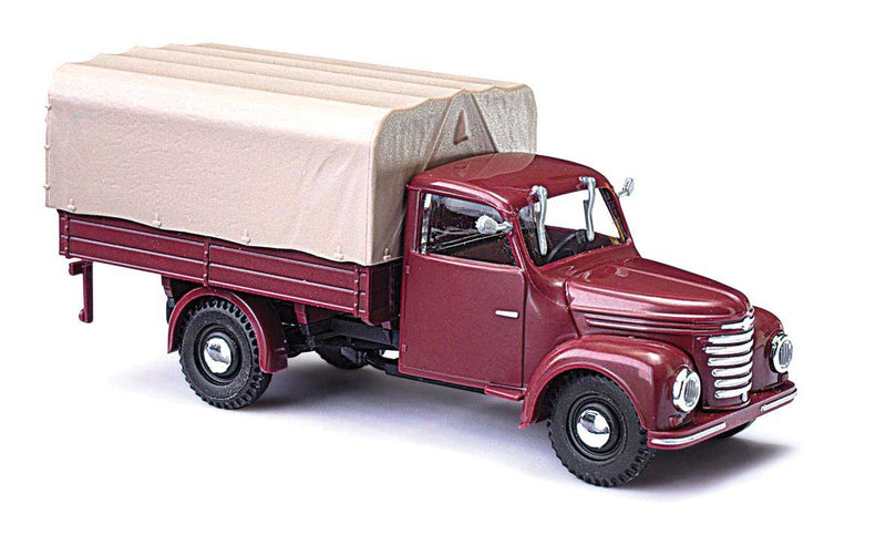 1957 Framo V901-2 Low-Side Truck with Tarp Cover - Assembled -- Maroon