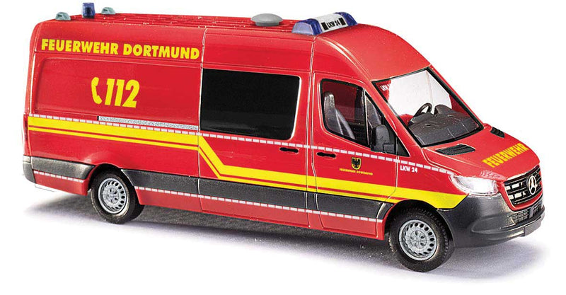 2014 Mercedes-Benz Sprinter Long-Wheelbase High-Roof Passenger Van - Assembled -- Wach LKW Dortmund, Germany, Fire Department (red, yellow, German Lettering)