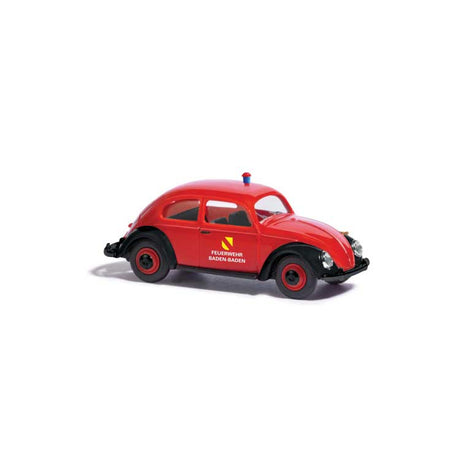1952 Volkswagen Beetle with Pretzel-Split Rear Window - Assembled -- Baden-Baden, Germany, Fire Department (red, black, German Lettering)