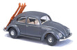 1955 Volkswagen Beetle with Oval Rear Window & Ski Rack - Assembled -- Gray-1