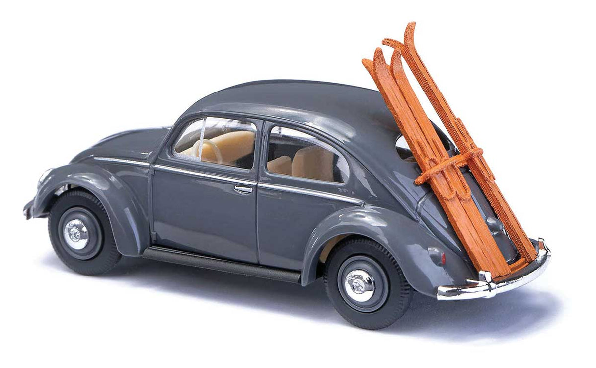 1955 Volkswagen Beetle with Oval Rear Window & Ski Rack - Assembled -- Gray-2