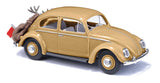 1955 Volkswagen Beetle with Oval Rear Window & Deer - Assembled -- Beige-1