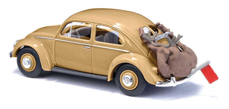 1955 Volkswagen Beetle with Oval Rear Window & Deer - Assembled -- Beige-2