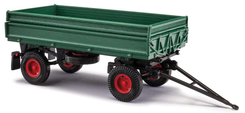 1987 IFA HW 60 4-Wheel Low-Side Farm Side-Dump Trailer - Assembled -- Green, Red