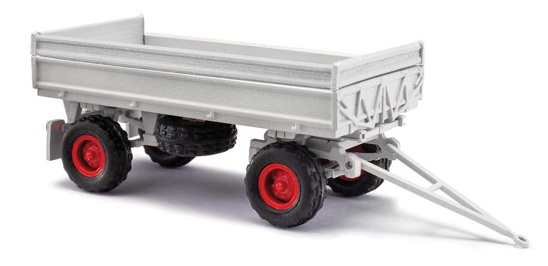 1985 IFA HW 60 4-Wheel Low-Side Farm Side-Dump Trailer - Assembled -- Gray, Red