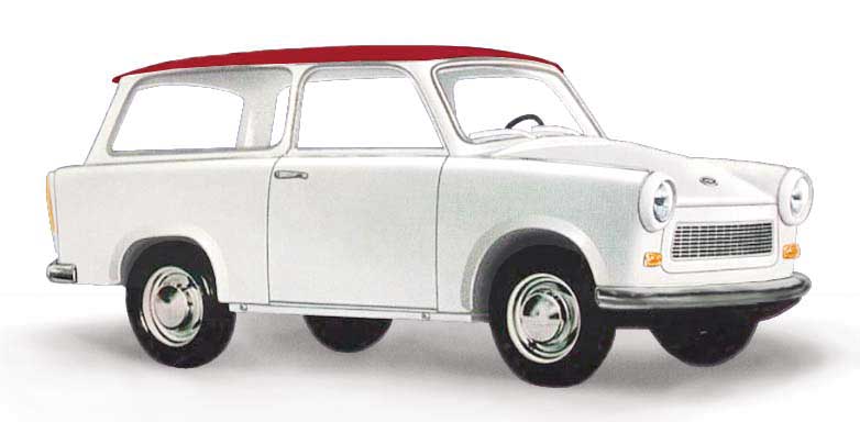 1975 Trabant P601 Universal Kombi Station Wagon - Assembled -- White, Red