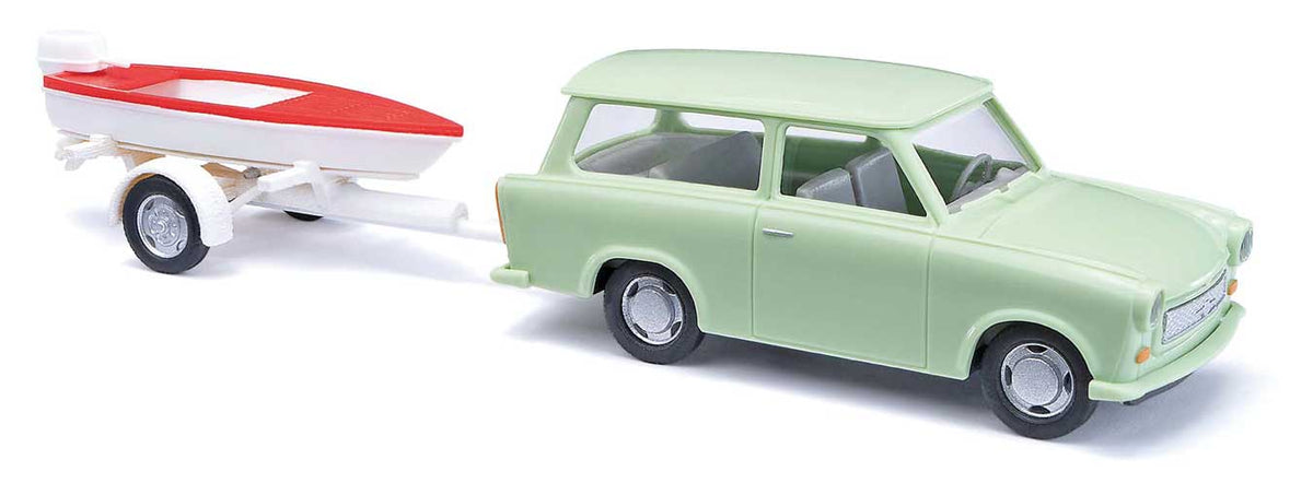 1975 Trabant P601 Universal Kombi Station Wagon w/Boat - Assembled -- Light Green-1