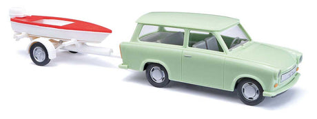 1975 Trabant P601 Universal Kombi Station Wagon w/Boat - Assembled -- Light Green-1