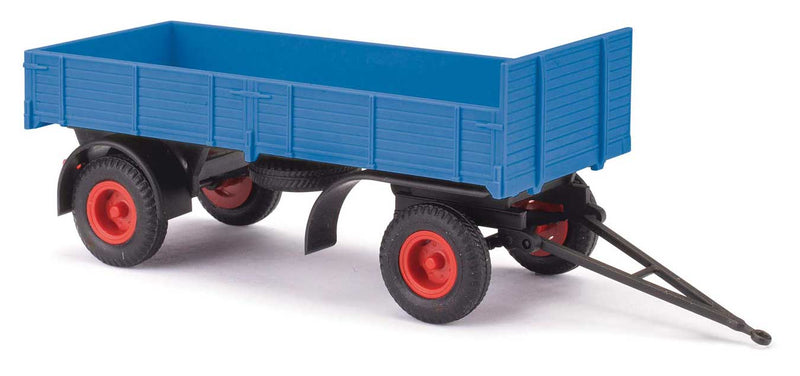 1967 IFA HL 80 4-Wheel Low-Side Farm Trailer - Assembled -- Blue, Red