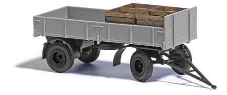 1967 IFA HL 80 Low-Side Farm Trailer with Wood Crate Load- Assembled -- Gray