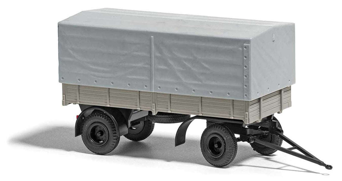 1967 IFA HL 80 Low-Side Farm Trailer withCanvas Cover- Assembled -- Beige, Gray