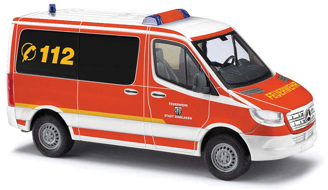 2018 Mercedes-Benz Sprinter High-Roof Ambulance - Assembled -- Dinslaken, Germany, Fire Department (red, white, German Lettering)