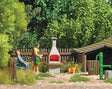 Stone Chimney Barbecue with Glowing Fire - Action Set -- 14-16V-1