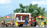 Iveco Daily Concession Van with Working Lights - Assembled -- Umi's Grill (blue, yellow, German Lettering)-1