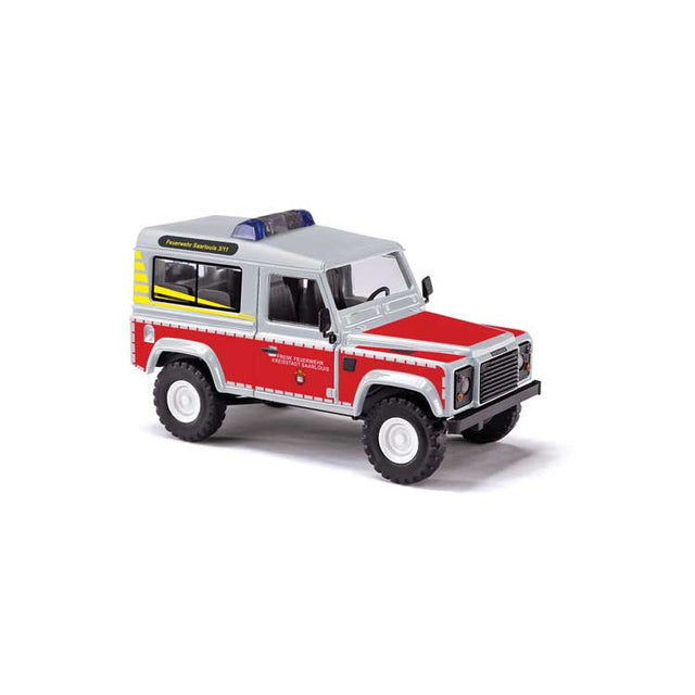 1983 Land Rover Defender 90 SUV - Assembled -- Saarlouis, Germany, Fire Department (silver, red, yellow, German Lettering)
