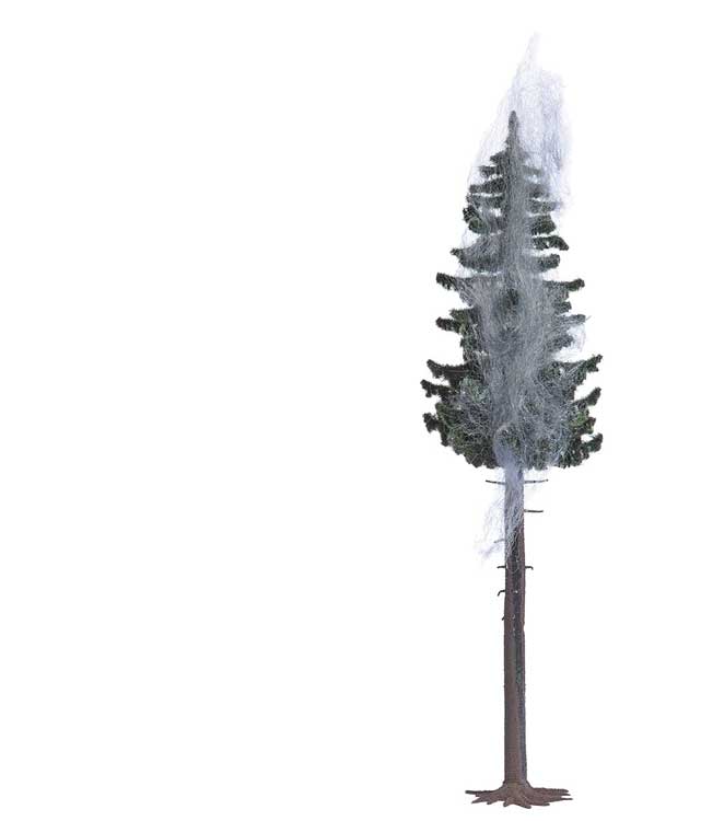 Burning Spruce Tree Struck by Lightning -- 14-16V; 6-5/16" 16cm Tall-2