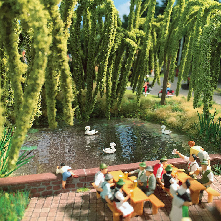 Animated Pond w/3 Swimming Swans -- 7-1/2 x 5-5/16"  19 x 13.5cm, 14-16V AC-1