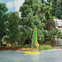 Motorized Windsurfer Kit -- Figure on Wind Surfboard, Water Sheet, Motor with Drive Mechanism