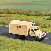 1958 Hanomag AL 28 MKW Box-Body Personnel Truck w/Working Light - Assembled -- German Red Cross DRK (ivory, red, black, German Lettering)
