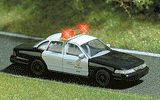 1976 Dodge Monaco 4-Door Sedan with Working Lights - Assembled -- Police (Blue Body, White Canopy)-1
