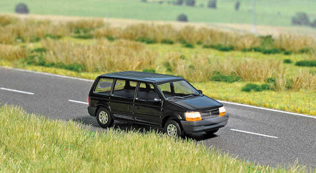 Chrysler Voyager Van with Working Headlights and Taillights - Assembled -- Black-2