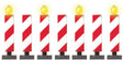 Highway Construction Markers/Stanchions -- 4 w/LED Lights, 3 Unlighted
