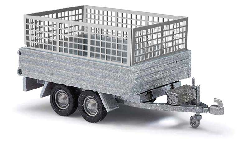 Low-Side Trailer with Metal Extensions - Assembled -- Gray