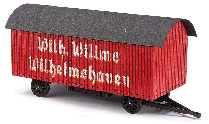 Wooden Trailer with Round Roof -- Willy Eilms (red, black, German Lettering)