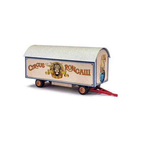 Wooden Trailer with Round Roof - Assembled -- Circus Roncalli (beige, gray, red, yellow)
