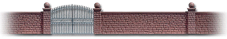 Stone Wall w/Metal Gate