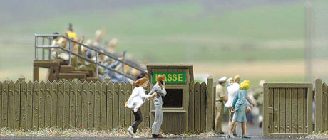 Wood Fence - Kit (Plastic) -- 8 Board & 6 Wood Rail Sections-2