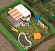 Miniature Scene -- Camping Trailer Scene