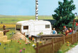 Permanent Camper Trailer -- Trailer, Scarecrow, Grill, Picnic Table, Garden Details, Fence-1