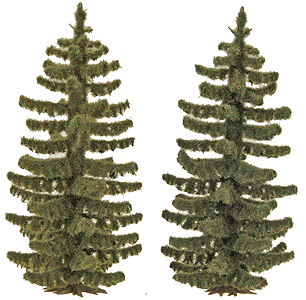 Spruce Trees pkg(2) -- 2-13/16"  70mm Tall