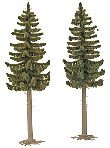 Spruce Trees pkg(2) -- 5-3/16" 130mm Tall