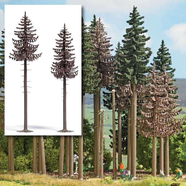 Dead Spruce Trees -- 16 & 18cm Tall pkg(2)