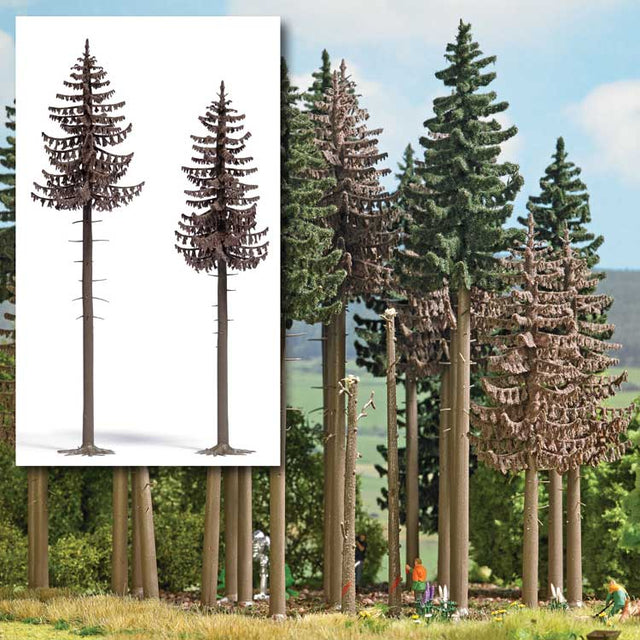 Dead Spruce Trees -- 16 & 18cm Tall pkg(2)
