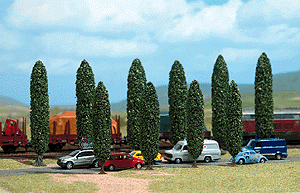 Poplar Trees pkg(10) -- Six 4-13/16"  12.2cm; Four 3-13/16"  9.7cm Tall