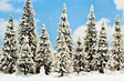 Winter Set -- Includes 10 White Trees, Snowman, Aviary and Snow-Powder