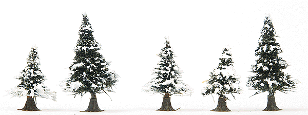 Trees (pkg 20) -- Snow Covered Pines 1-3/32 to 2-11/64" 3-6cm Tall
