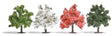 Fruit Trees -- 2-15/16"  7.5cm Tall pkg(4)