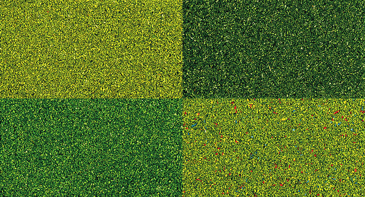 Scatter Material Ground Cover Set -- 1 Each: Dark Green, Spring Green, Summer Green & Flower Meadow