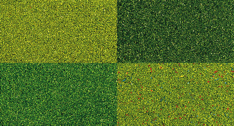 Scatter Material Ground Cover Set -- 1 Each: Dark Green, Spring Green, Summer Green & Flower Meadow