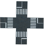 Intersection w/Pedestrian Crossings -- Self Adhesive For 3-1/8"  8cm Street