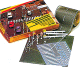Road Construction Set -- 78-3/4"  2m of Paved Road, Paved Area Mat & 50 European Signs-1